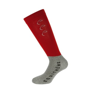 EQUITHÈME Socks Compet Red/Grey