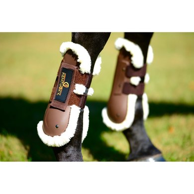 Kentucky Horsewear Protèges-Tendons Air Sheepskin Marron Full