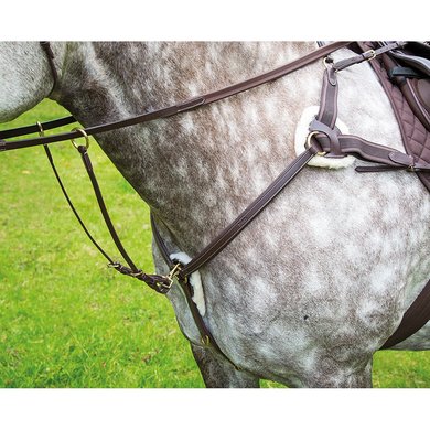 XFull/Full/Cob/Pony Martingale CHERRY Brown COB Cwell Equine New Leather 5 Point Breastplate 