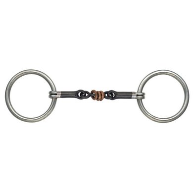Shires Sweet Iron Copper Roller Snaffle Black Sweet Iron