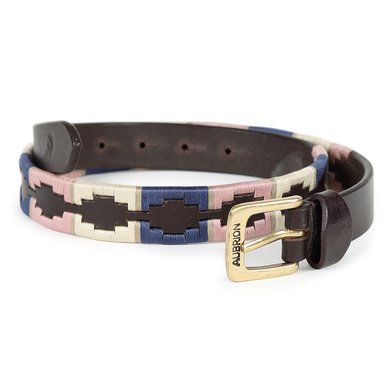 Aubrion Riem Skinny Polo Navy/Pink/Natural