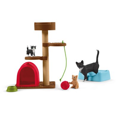 Schleich Playset Farm World Aire De Jeu Pour Chats Adorables couleur 11,6x3,2x5,1