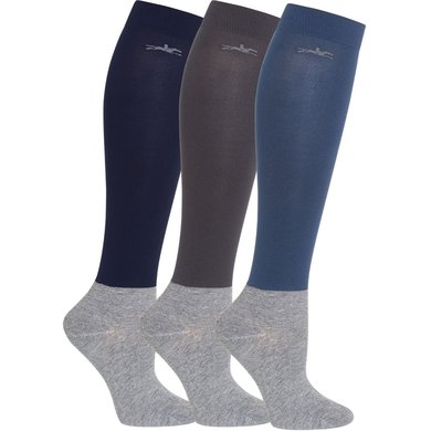 Schockemöhle Sokken Training 3 Stuks Dark Blue/Asphalt/Jeans 36-41