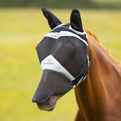 Shires Fly Mask with Ears & Nose Fine Mesh Black