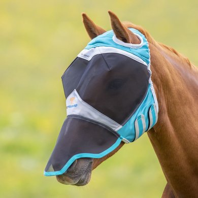 Shires Fly Mask with Nose Protection and without Ears Teal