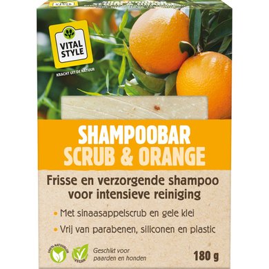 VITALstyle Barre de Shampooing Scrub & Orange 180g