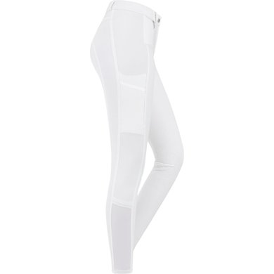 ELT Pantalon d'Équitation Micro Silicone Genouillères Blanc