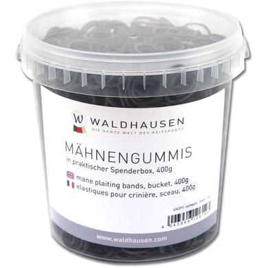 Waldhausen Manenelastiekjes in Emmer Zwart 400g