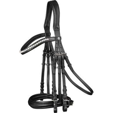 Waldhausen Double Bridle X-Line Supersoft Swedish Combined Black