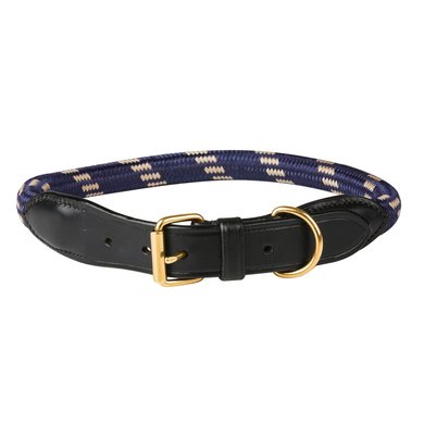 Weatherbeeta Collier pour Chien Rope Leather Navy/Brown