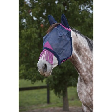 Weatherbeeta Fly Mask Comfitec Deluxe Durable Mesh with Ears and Tassels Navy/purple