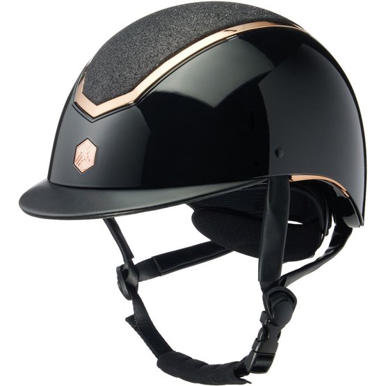 Charles Owen Cap Kylo Sparkly Black Gloss Rose Gold Agradi