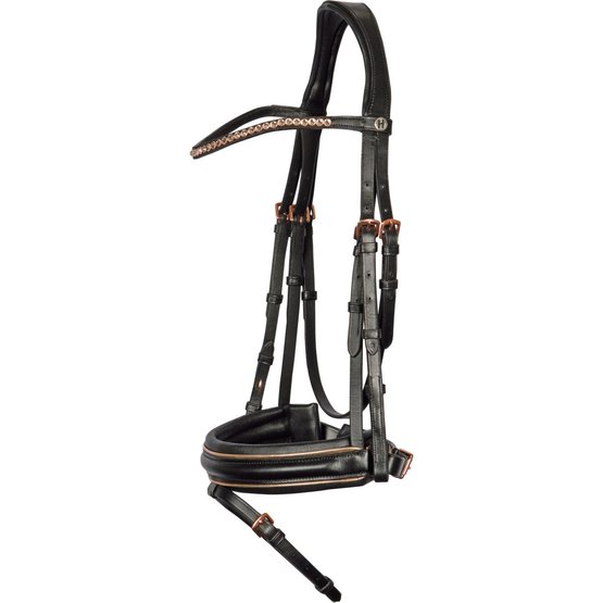 Rose Gold Snaffle Bridle For Dressage English Riding 