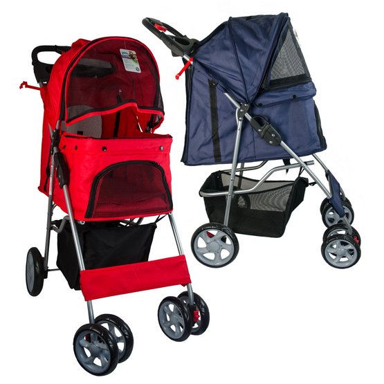 Agradi Pet Stroller with 4 Wheels Red 