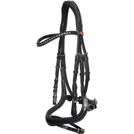 Kieffer Snaffle Bridle Ilona Black/White crystals Pony/Arab 